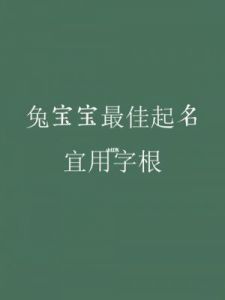 缺土的兔宝宝名字男孩 兔宝宝缺土男孩名字