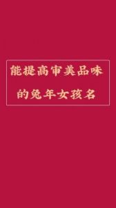 23年兔年女孩取名好字推荐2023年属兔女孩取名