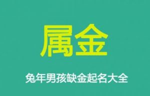 以金为吉利元素的男孩名字推荐：兔年五行缺金