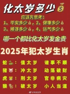 2025年乙巳年生肖运势揭秘：谁将犯太岁？