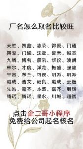 如何为公司取一个旺气十足的名字