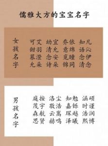 新生儿男孩名字：爱与期待的传承