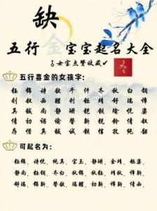 缺金女孩命名宝典：五行与美好祝福